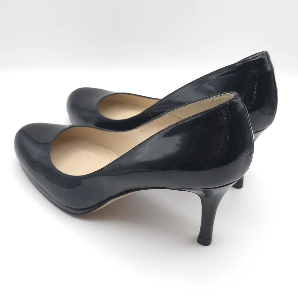 L.K. BENNETT London‎ Black Patent Leather Pumps Heels Women 37.5 Made In Spain